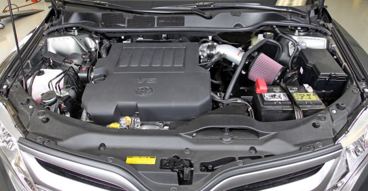 K&N 07-10 Toyota Camry V6-3.5L Silver Typhoon Short Ram Intake - Bull Strap