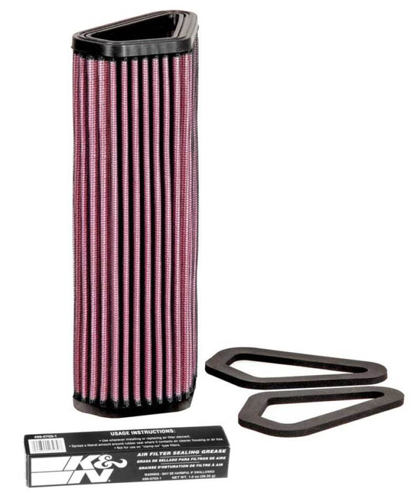 K&N 07-12 Ducati 1098/1098S/1098R/848 848/1198S/Streetfighter/848 Evo/Diavel Replacement Air Filter - Bull Strap