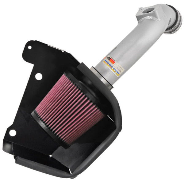 K&N 07 Mitsubishi Lancer L4-2.0L Silver Typhoon Short Ram Intake - Bull Strap