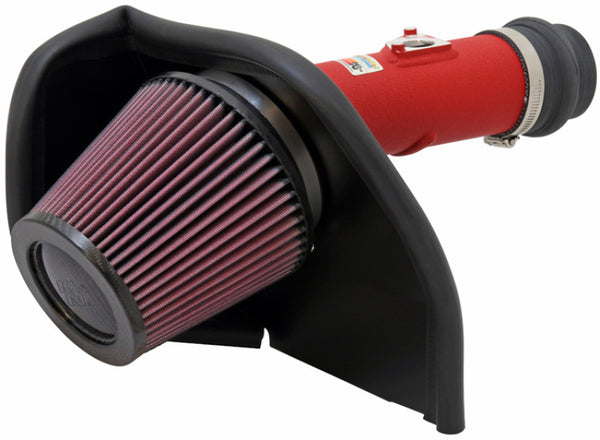 K&N 08-11 WRX/STi 2.5L H4 Red Typhoon Short Ram Intake - Bull Strap
