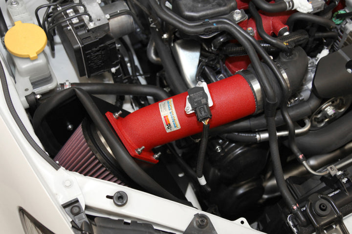 K&N 08-11 WRX/STi 2.5L H4 Red Typhoon Short Ram Intake - Bull Strap