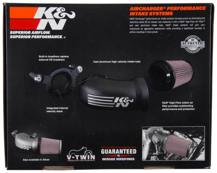 K&N 08-17 Harley-Davidson Touring Models Performance Air Intake System - Bull Strap