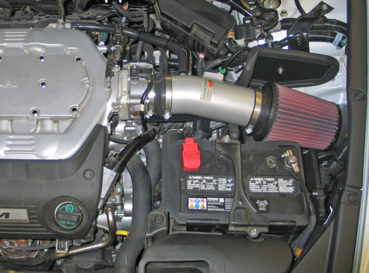 K&N 08 Honda Accord 3.5L-V6 Silver Typhoon Short Ram Intake - Bull Strap