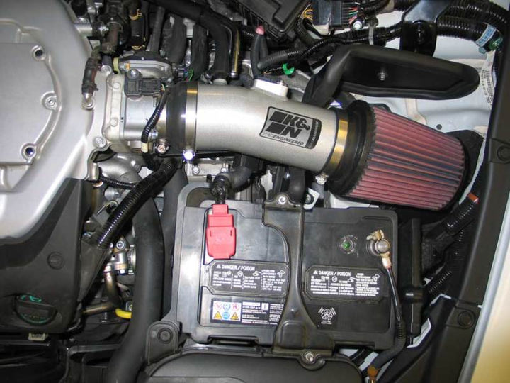 K&N 08 Honda Accord 3.5L-V6 Silver Typhoon Short Ram Intake - Bull Strap