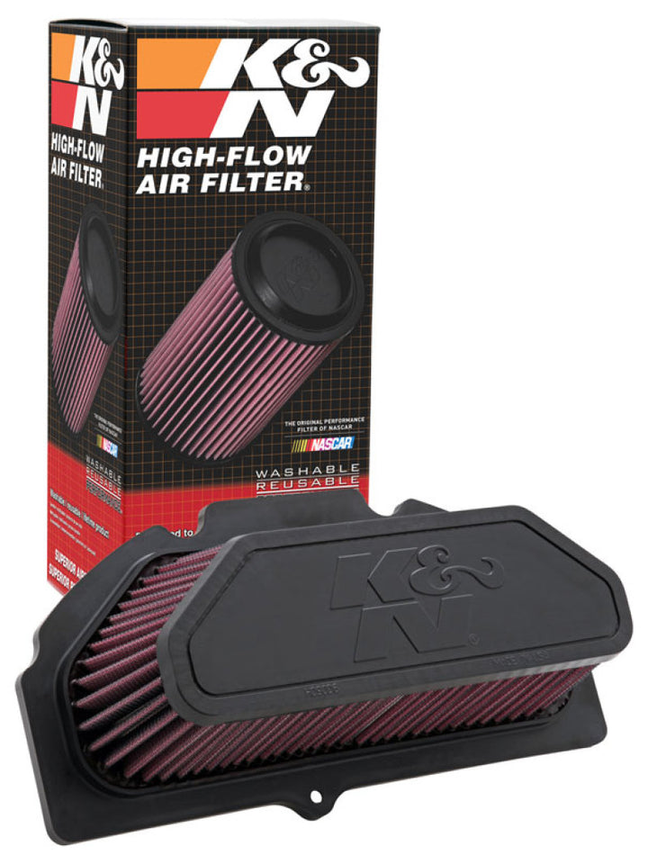 K&N 09-11 Suzuki GSXR 1000 Replacement Air Filter 11.063in L x 5.688in W x 3.375in H - Bull Strap