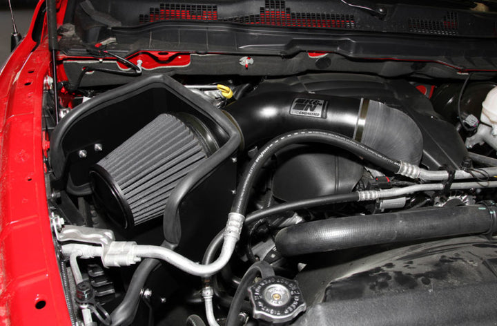 K&N 09-13 Dodge Ram 1500 Pickup 5.7L V8 / 11-13 Ram 1500 5.7L V8 Black Performance Intake Kit - Bull Strap