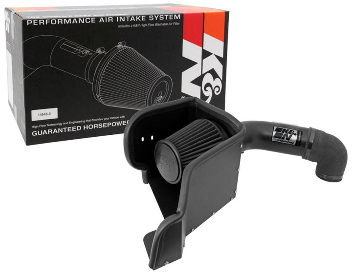 K&N 09-13 Dodge Ram 1500 Pickup 5.7L V8 / 11-13 Ram 1500 5.7L V8 Black Performance Intake Kit - Bull Strap