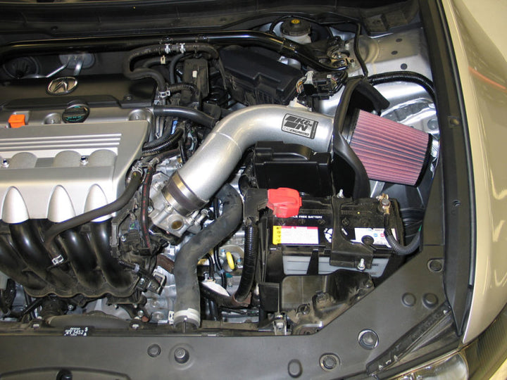 K&N 09 Acura TSX 2.4L Silver Typhoon Intake - Bull Strap