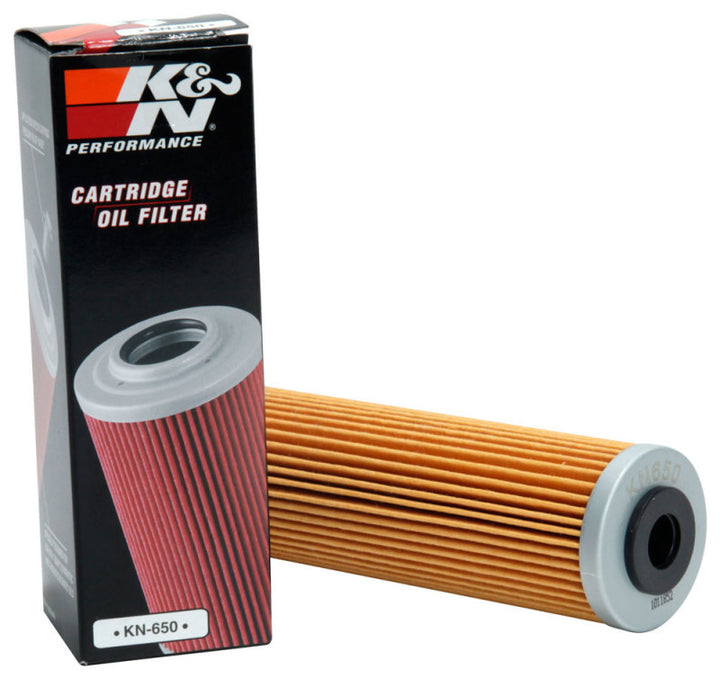 K&N 1.625in OD x 5.05in H Oil Filter - Bull Strap