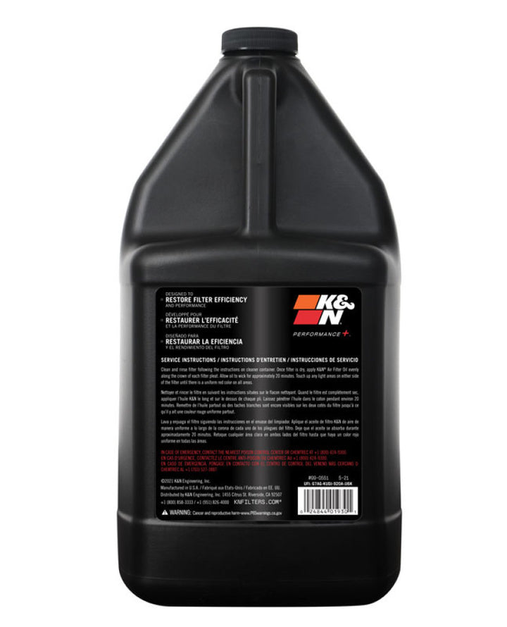 K&N 1 Gallon Air Filter Oil - Bull Strap