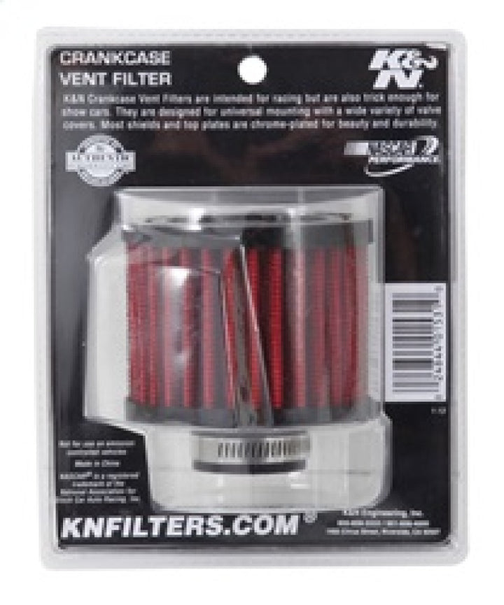 K&N 1 inch ID 3 inch OD 2.375 inch H Rubber Base Crankcase Vent Filter - Bull Strap