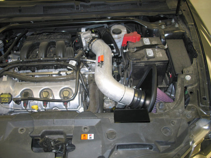 K&N 10-11 Ford Taurus 3.5L V6 Silver Typhoon Cold Air Intake - Bull Strap