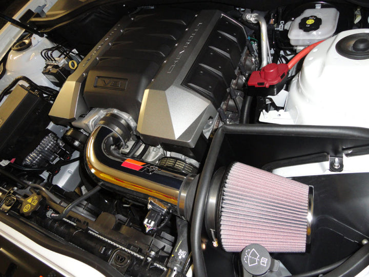 K&N 10 Camaro 6.2L V8 Polished Typhoon Short Ram Intake - Bull Strap