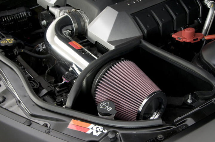 K&N 10 Camaro 6.2L V8 Polished Typhoon Short Ram Intake - Bull Strap
