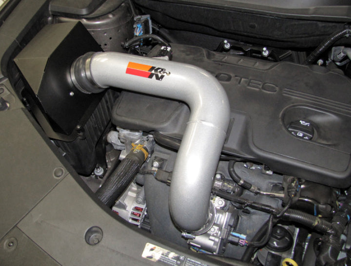 K&N 10 GMC Terrain / 10 Chevy Equinox 2.4L-L4 Silver High Flow Performance Kit - Bull Strap