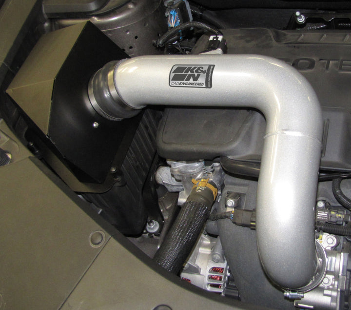 K&N 10 GMC Terrain / 10 Chevy Equinox 2.4L-L4 Silver High Flow Performance Kit - Bull Strap