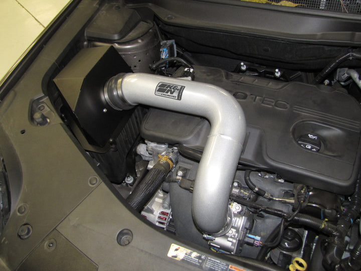 K&N 10 GMC Terrain / 10 Chevy Equinox 2.4L-L4 Silver High Flow Performance Kit - Bull Strap