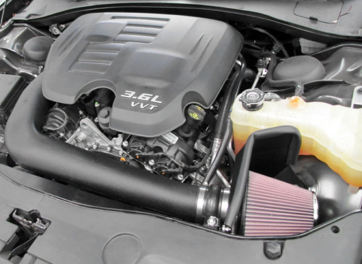K&N 11-12 Dodge Challenger/Charger / 11-12 Chrysler 300 3.6L V6 AirCharger Performance Intake - Bull Strap
