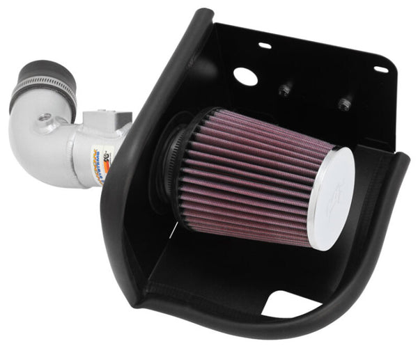 K&N 11-12 Ford Fiesta 1.6L L4 Silver Typhoon Performance Intake - Bull Strap
