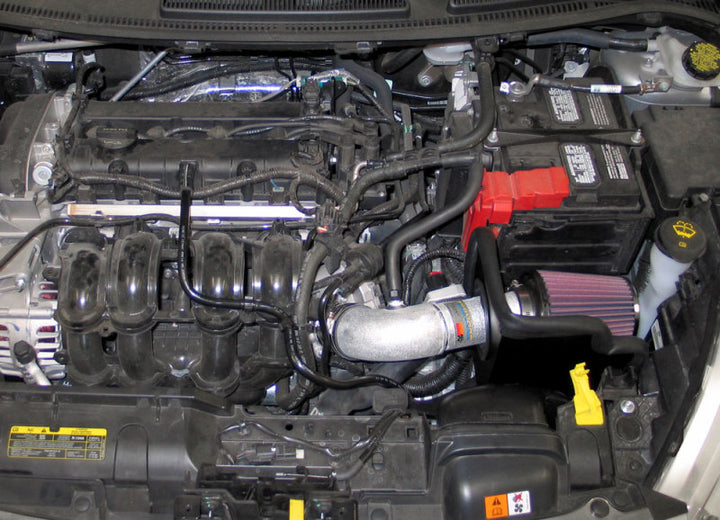 K&N 11-12 Ford Fiesta 1.6L L4 Silver Typhoon Performance Intake - Bull Strap