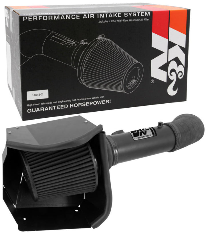 K&N 11-13 Ford F250/F350/F450/F550 Super Duty 6.7L V8 DSL Black Performance Intake Kit - Bull Strap
