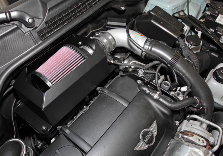 K&N 11-13 Mini Cooper S 1.6L Black Typhoon Performance Intake - Bull Strap