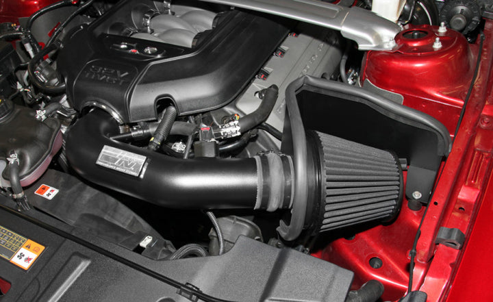 K&N 11-14 Ford Mustang GT 5.0L V8 Black Performance Intake Kit - Bull Strap