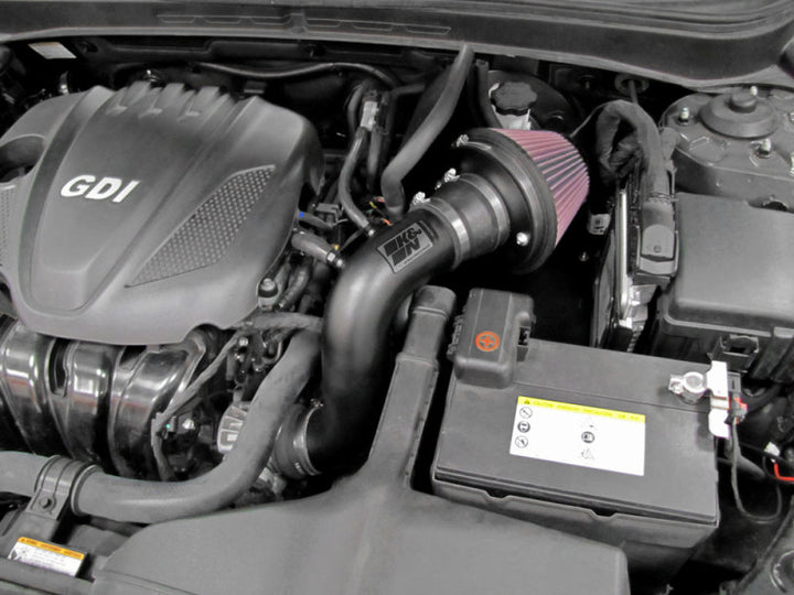 K&N 11-14 Hyundai Sonata 2.4L L4/13-15 Kia Optima 2.4L L4 Typhoon Short Ram Intake - Bull Strap