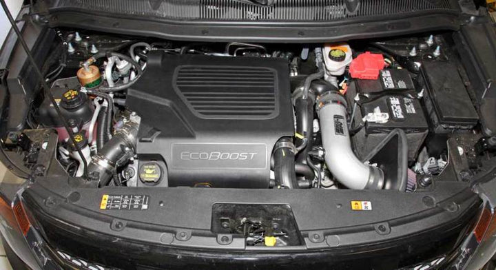 K&N 11 Ford Taurus SHO 3.5L V6 Silver Typhoon Cold Air Intake - Bull Strap
