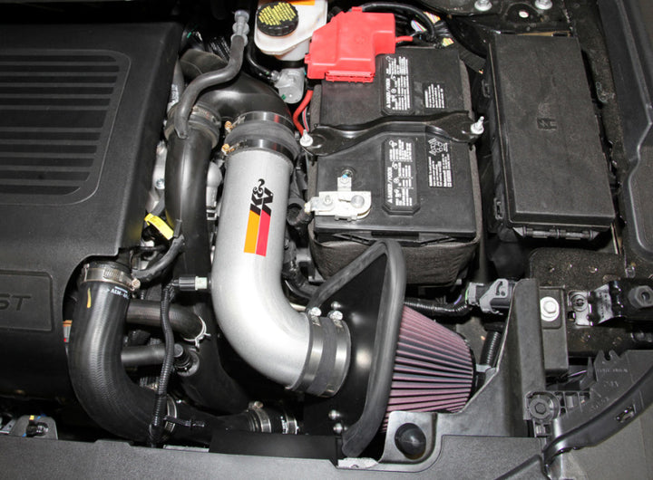K&N 11 Ford Taurus SHO 3.5L V6 Silver Typhoon Cold Air Intake - Bull Strap