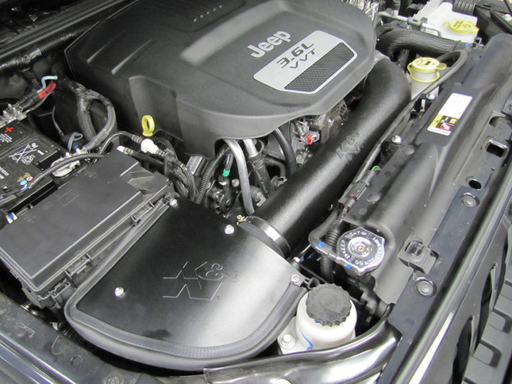 K&N 12-13 Jeep Wrangler 3.6L-V6 AirCharger Perf Intake Kit - Bull Strap