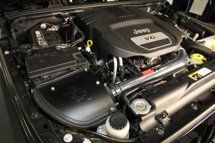 K&N 12-18 Jeep Wrangler V6-3.6L High Flow Performance Intake Kit (12-15 CARB Approved) - Bull Strap