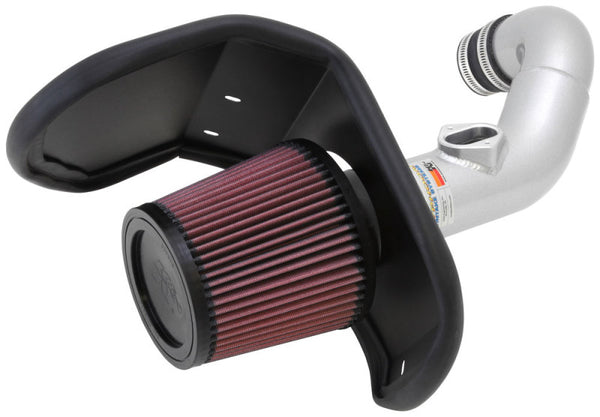 K&N 12 Chevy Sonic 1.4L Silver Typhoon Performance Intake - Bull Strap