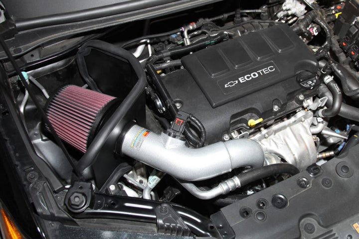 K&N 12 Chevy Sonic 1.4L Silver Typhoon Performance Intake - Bull Strap