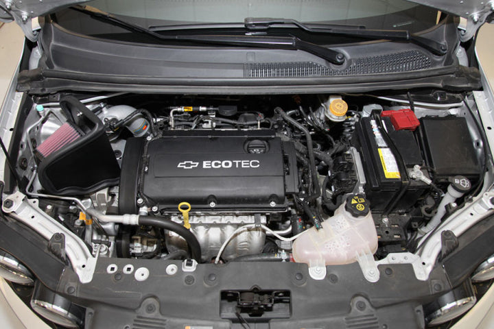 K&N 12 Chevy Sonic 1.8L Silver Typhoon Cold Air Intake - Bull Strap