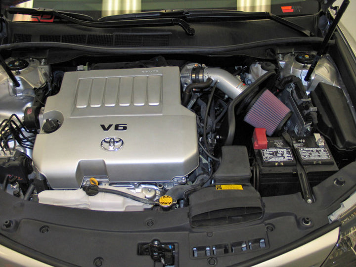 K&N 12 Toyota Camry 3.5L V6 Silver Short Ram Typhoon Intake - Bull Strap