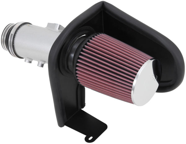 K&N 13-14 Honda Accord 3.5L V6 69 Series Typhoon Air Intake System - Silver Cold Air Intake Kit - Bull Strap