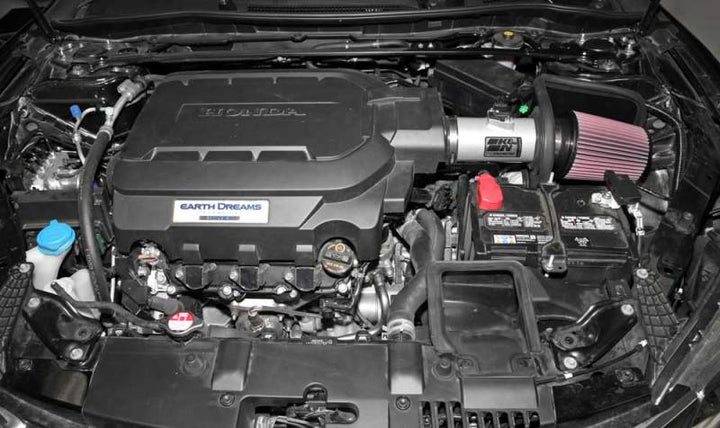 K&N 13-14 Honda Accord 3.5L V6 69 Series Typhoon Air Intake System - Silver Cold Air Intake Kit - Bull Strap