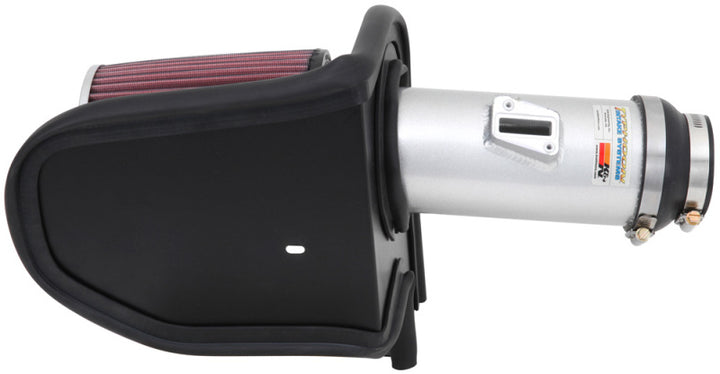 K&N 13-14 Honda Accord 3.5L V6 69 Series Typhoon Air Intake System - Silver Cold Air Intake Kit - Bull Strap