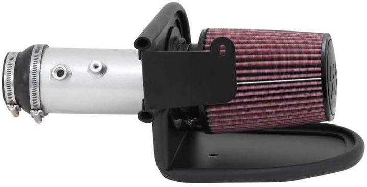 K&N 13-14 Honda Accord 3.5L V6 69 Series Typhoon Air Intake System - Silver Cold Air Intake Kit - Bull Strap