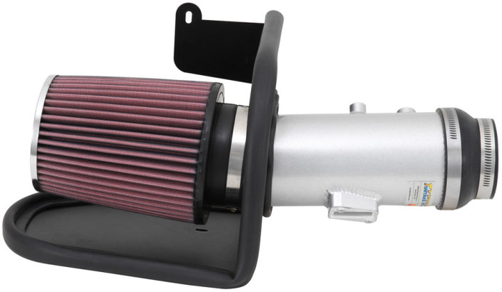 K&N 13-14 Honda Accord 3.5L V6 69 Series Typhoon Air Intake System - Silver Cold Air Intake Kit - Bull Strap