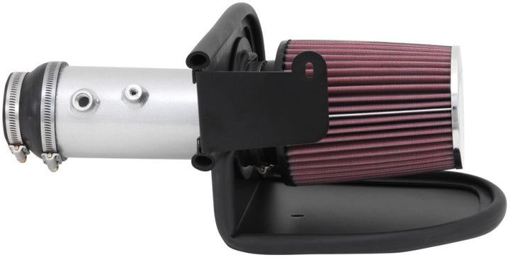 K&N 13-14 Honda Accord 3.5L V6 69 Series Typhoon Air Intake System - Silver Cold Air Intake Kit - Bull Strap
