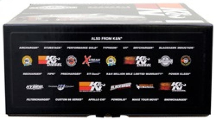K&N 14in Red Custom Air Cleaner Assembly - 5.125in ID x 14in OD x 3.75in H x 1.25in Drop Base - Bull Strap