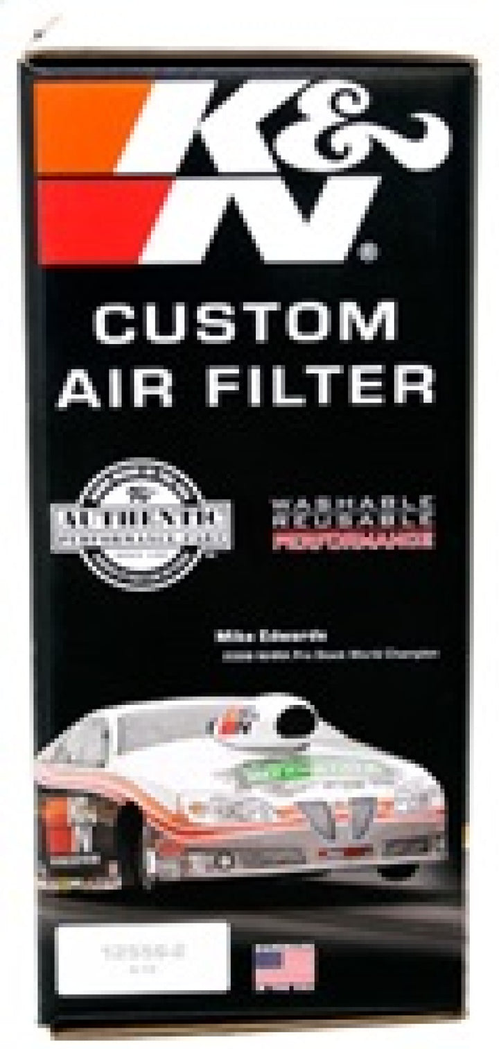 K&N 14in Red Custom Air Cleaner Assembly - 5.125in ID x 14in OD x 3.75in H x 1.25in Drop Base - Bull Strap