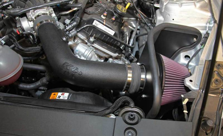 K&N 15-17 Ford Mustang 3.7L V6 F/I Performance Intake Kit - Bull Strap
