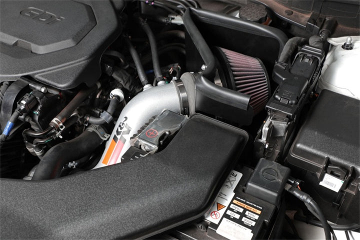 K&N 15-18 Hyundai Sonata L4-2.4L F/I Silver Typhoon Short Ram Intake - Bull Strap