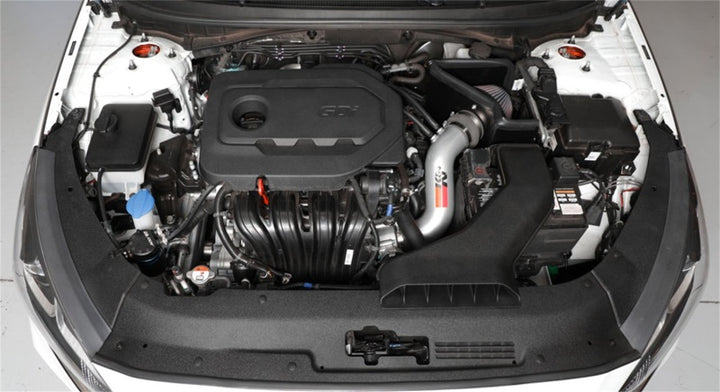 K&N 15-18 Hyundai Sonata L4-2.4L F/I Silver Typhoon Short Ram Intake - Bull Strap