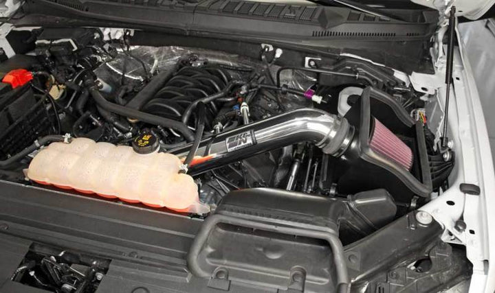 K&N 15 Ford F150 5.0L V8 F/I High Flow Performance Intake Kit - Bull Strap