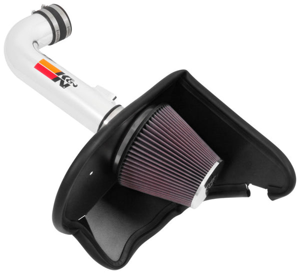 K&N 16-17 Chevy Camaro 3.6L Silver Typhoon Short Ram Intake - Bull Strap