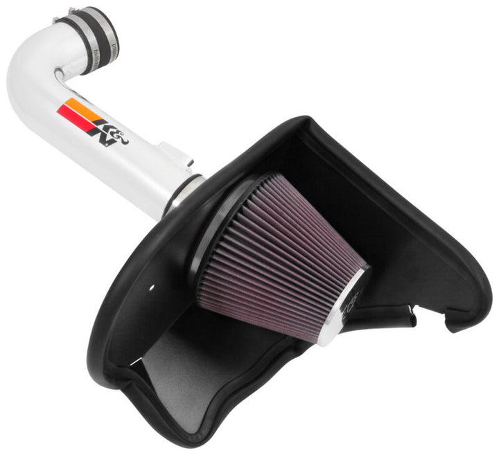 K&N 16-17 Chevy Camaro 3.6L Silver Typhoon Short Ram Intake - Bull Strap